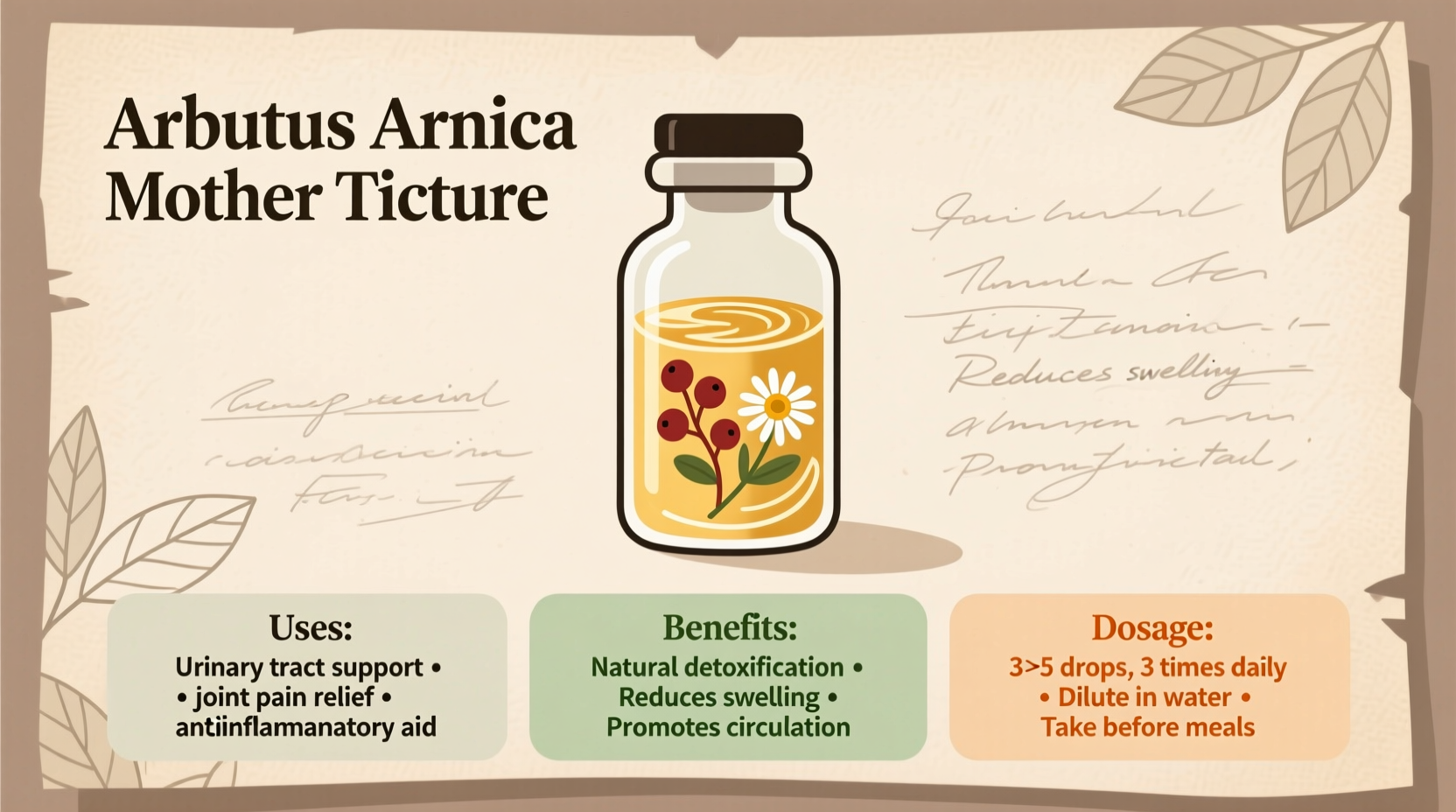 Arbutus Arnica Mother Tincture Uses, Benefits, Dosage.