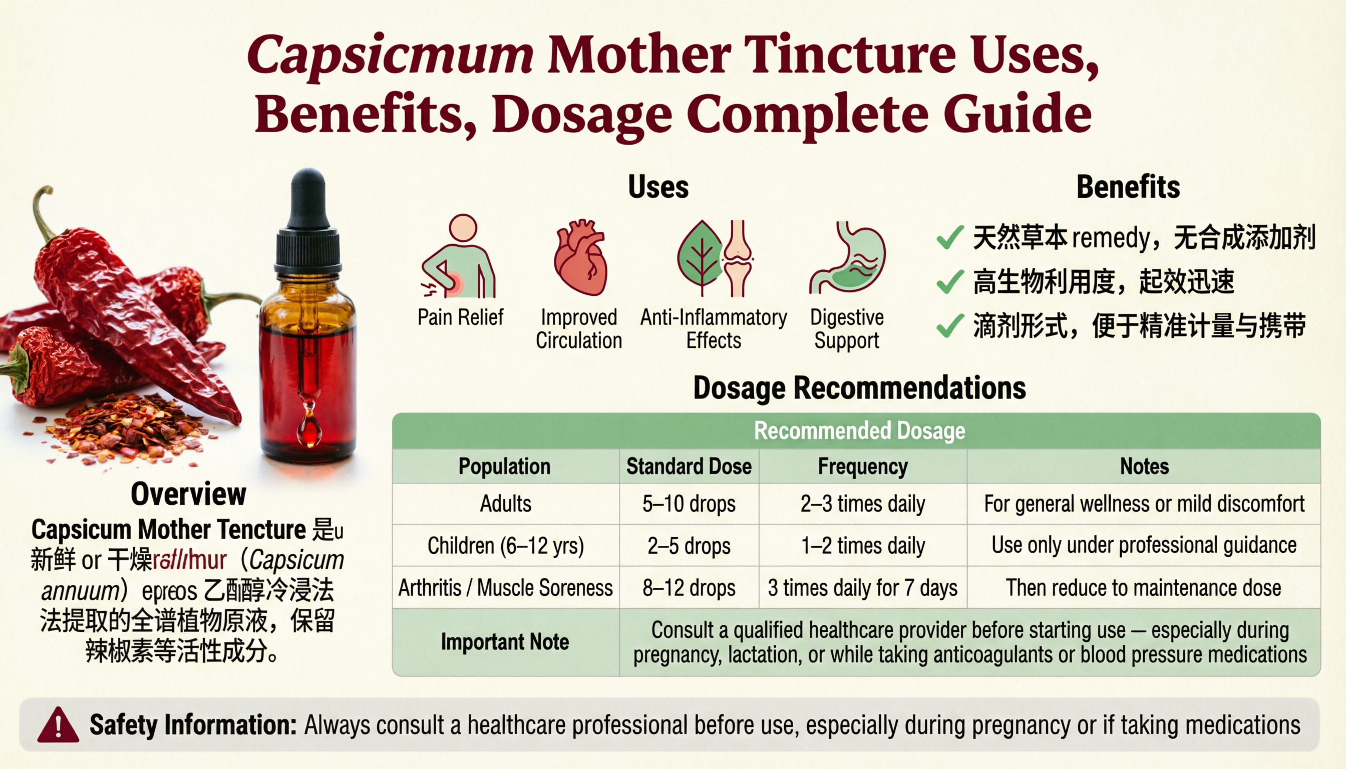 Capsicum Mother Tincture Uses, Benefits, Dosage Complete Guide