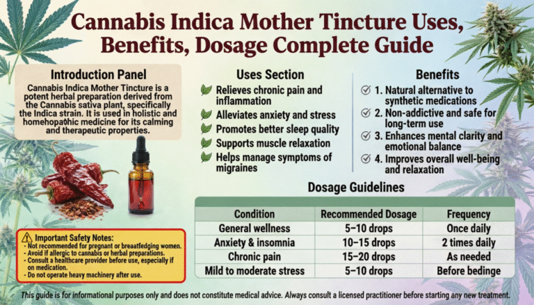 Cannabis Indica Mother Tincture Uses, Benefits, Dosage Complete Guide.